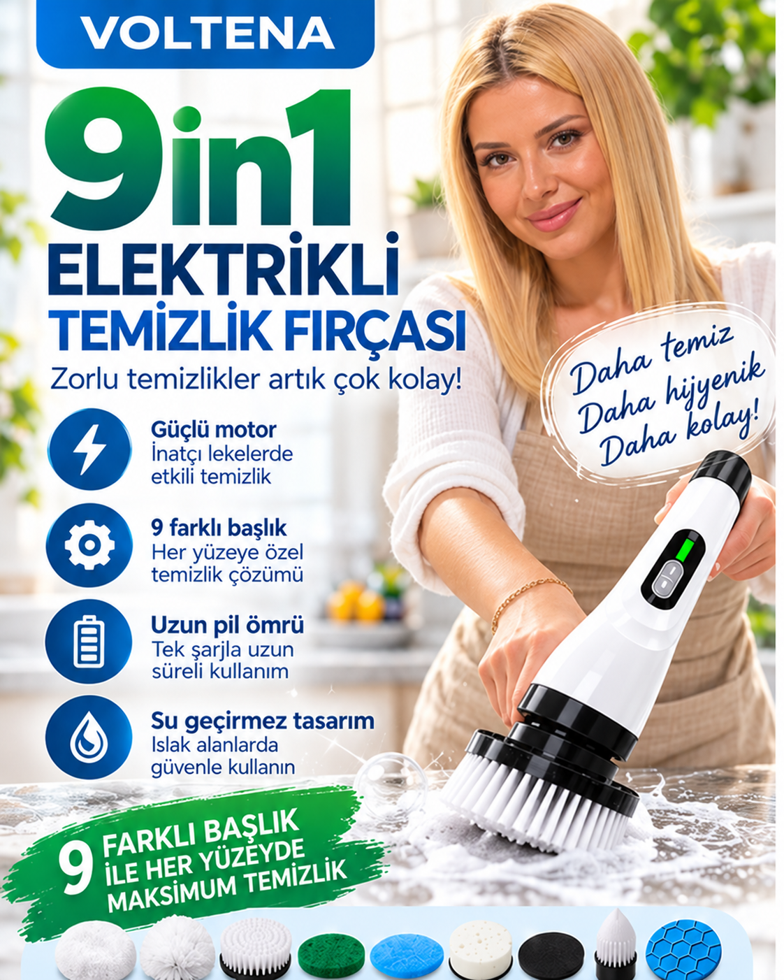 9in1 Şarjlı Temizlik Fırçası — ana ürün görseli
