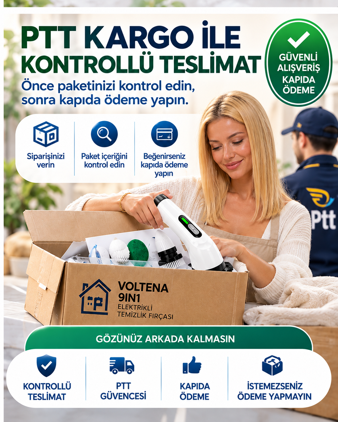 9in1 Şarjlı Temizlik Fırçası — şarjlı kablosuz kullanım